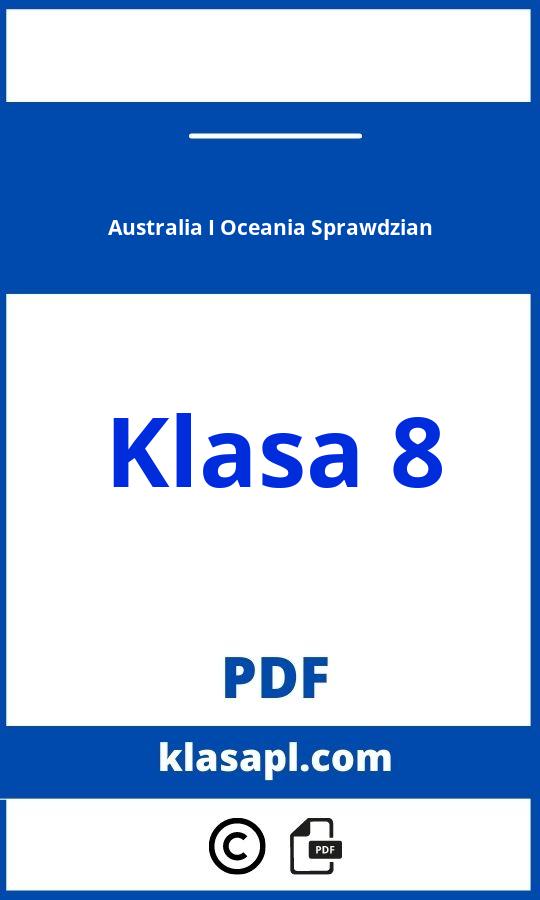 Australia I Oceania Sprawdzian Klasa 8