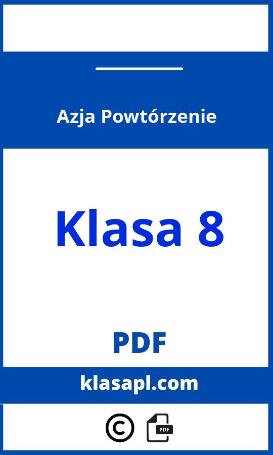 Azja Klasa 8 Powtórzenie