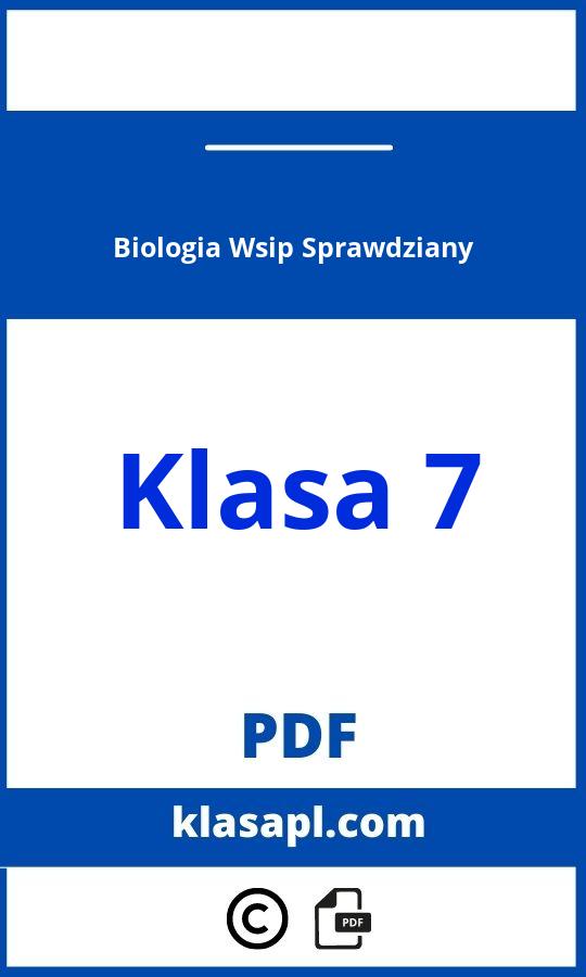 Biologia Klasa 7 Wsip Sprawdziany Pdf