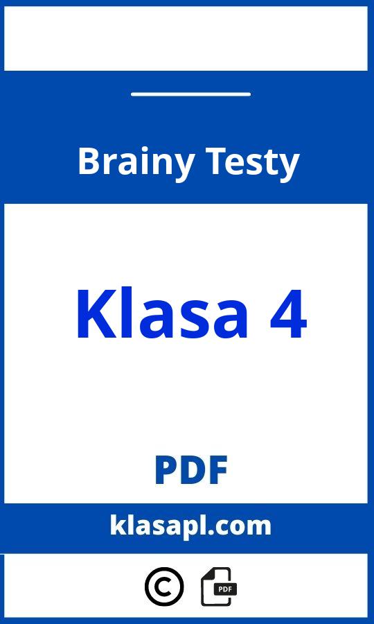 Brainy Klasa 4 Testy Pdf