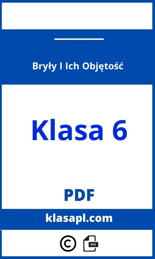 Bryły I Ich Objętość Klasa 6