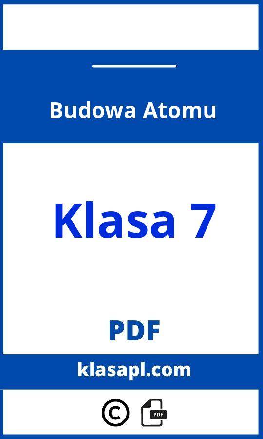 Budowa Atomu Klasa 7