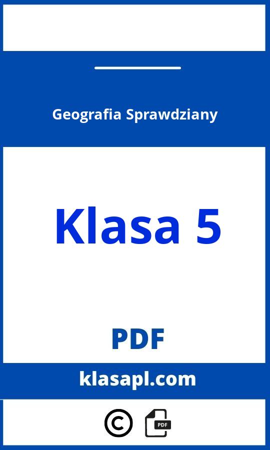 Geografia Klasa 5 Sprawdziany Pdf