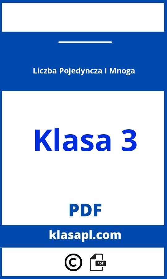 Liczba Pojedyncza I Mnoga Klasa 3