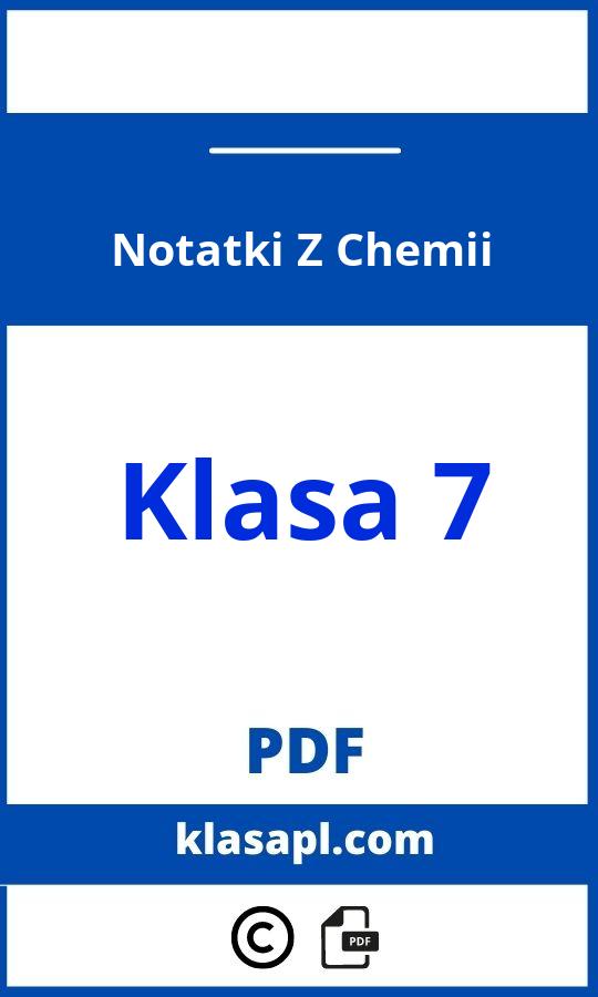 Notatki Z Chemii Klasa 7 Pdf