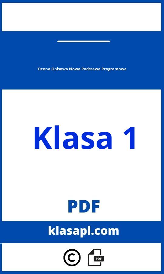 Ocena Opisowa Klasa 1 Nowa Podstawa Programowa