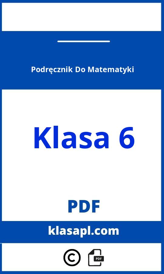 Podręcznik Do Matematyki Klasa 6 Pdf