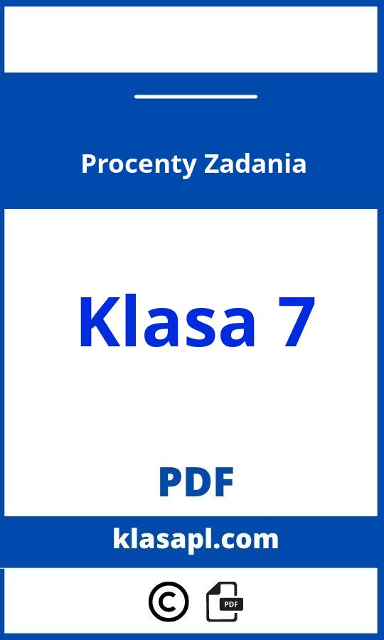 Procenty Zadania Klasa 7