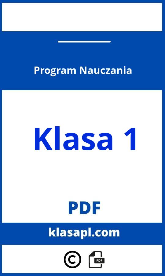 Program Nauczania Klasa 1