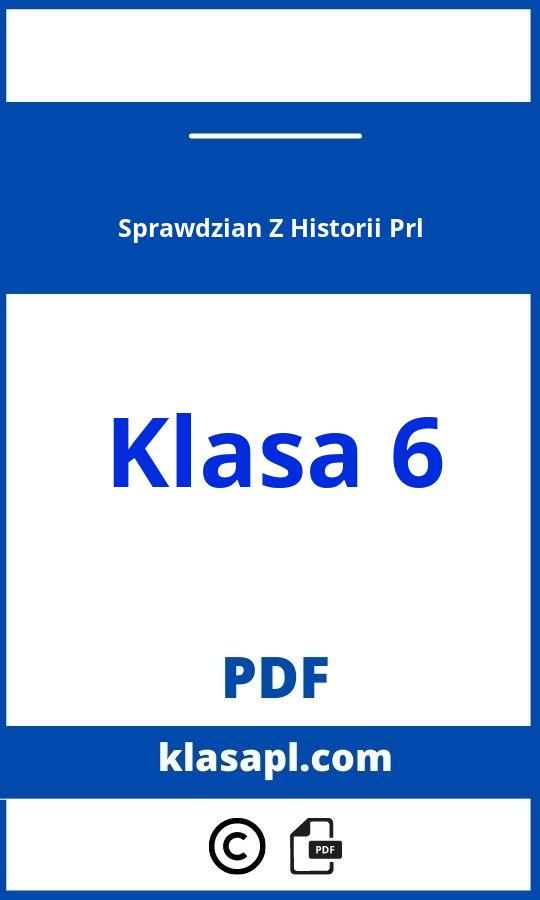 Sprawdzian Z Historii Klasa 6 Prl